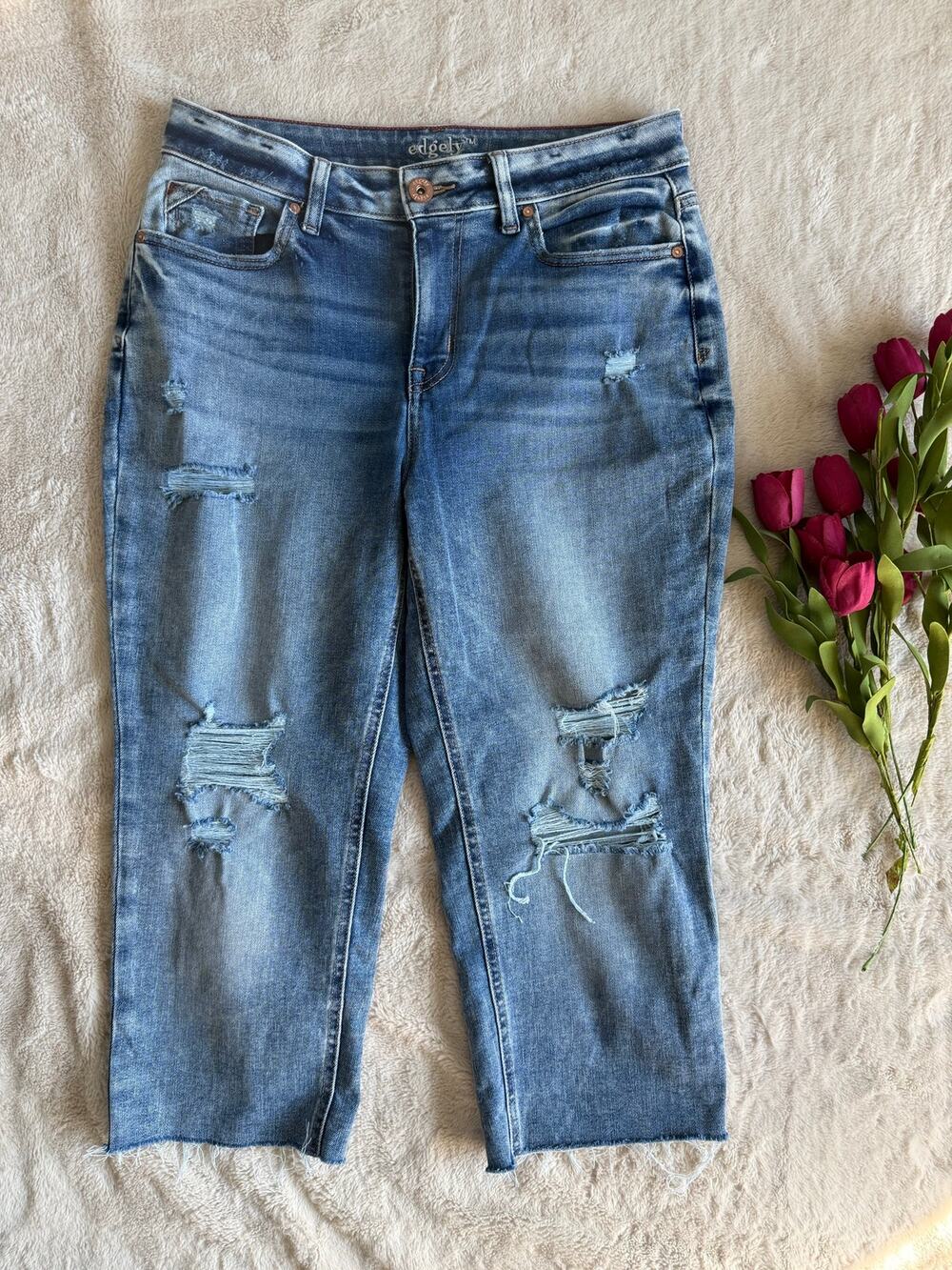 Edgely High Rise Straight Capri Pants Size 12